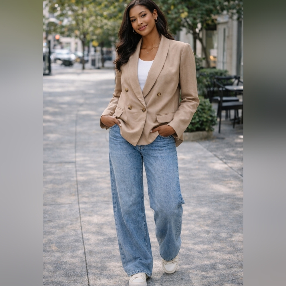 Vintage Pendleton 100% Wool Classic Tan Double-Breasted Blazer